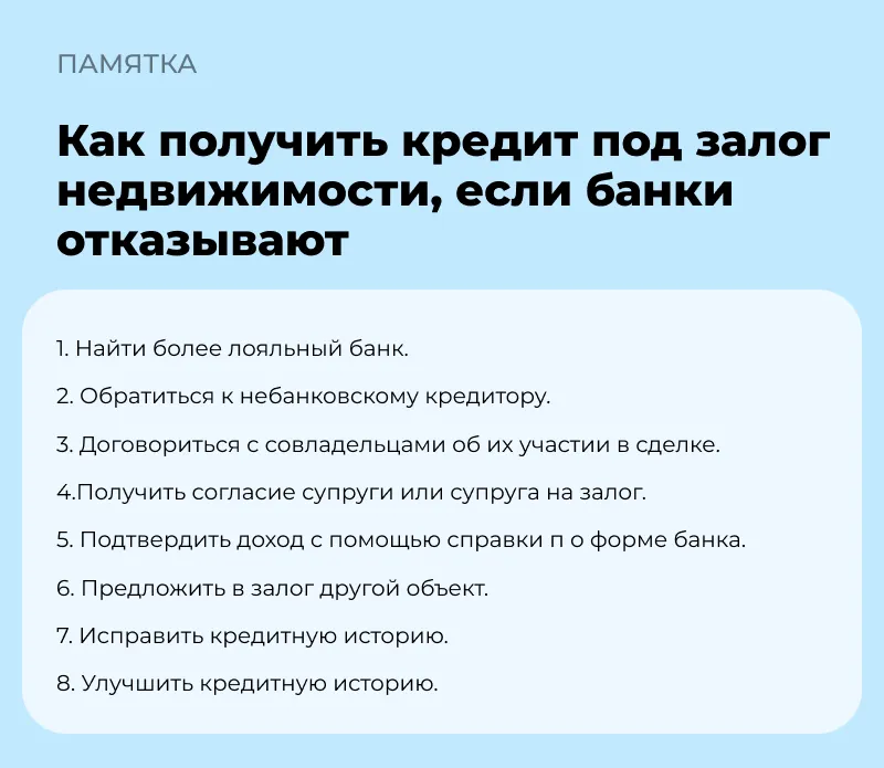pamyatka kredit pod zalog