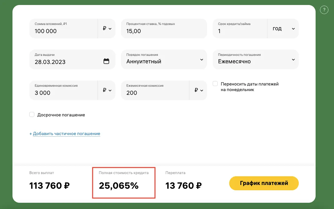 расчёт пск